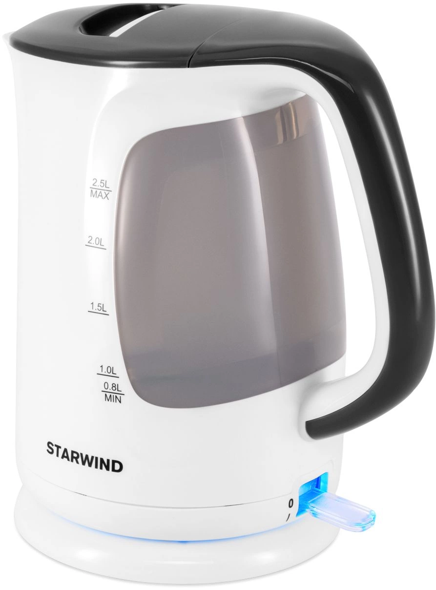 Чайник электрический Starwind SKG3025 белый/серый, пластик