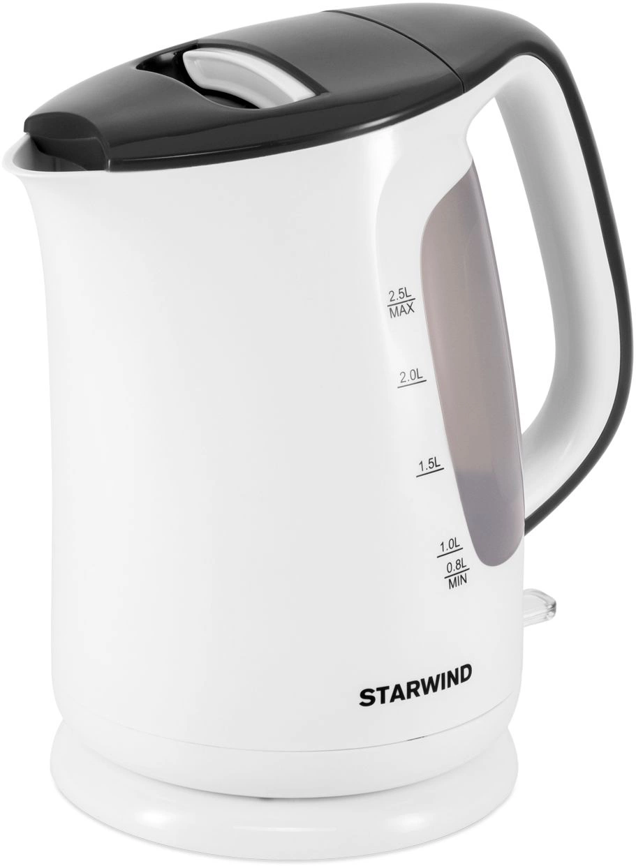 Чайник электрический Starwind SKG3025 белый/серый, пластик