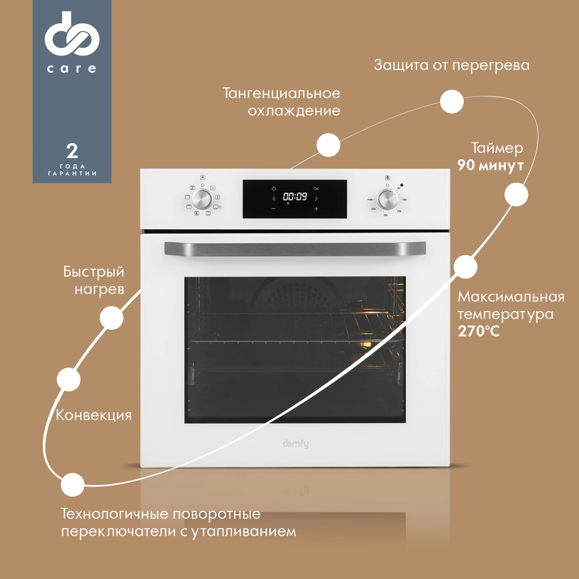 Духовой шкаф Domfy DM6642EO WG белый стекло