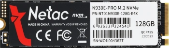 Твердотельный накопитель Netac N930E Pro 128ГБ, M.2 2280, PCIe 3.0 x4, M.2 NT01N930E-128G-E4X
