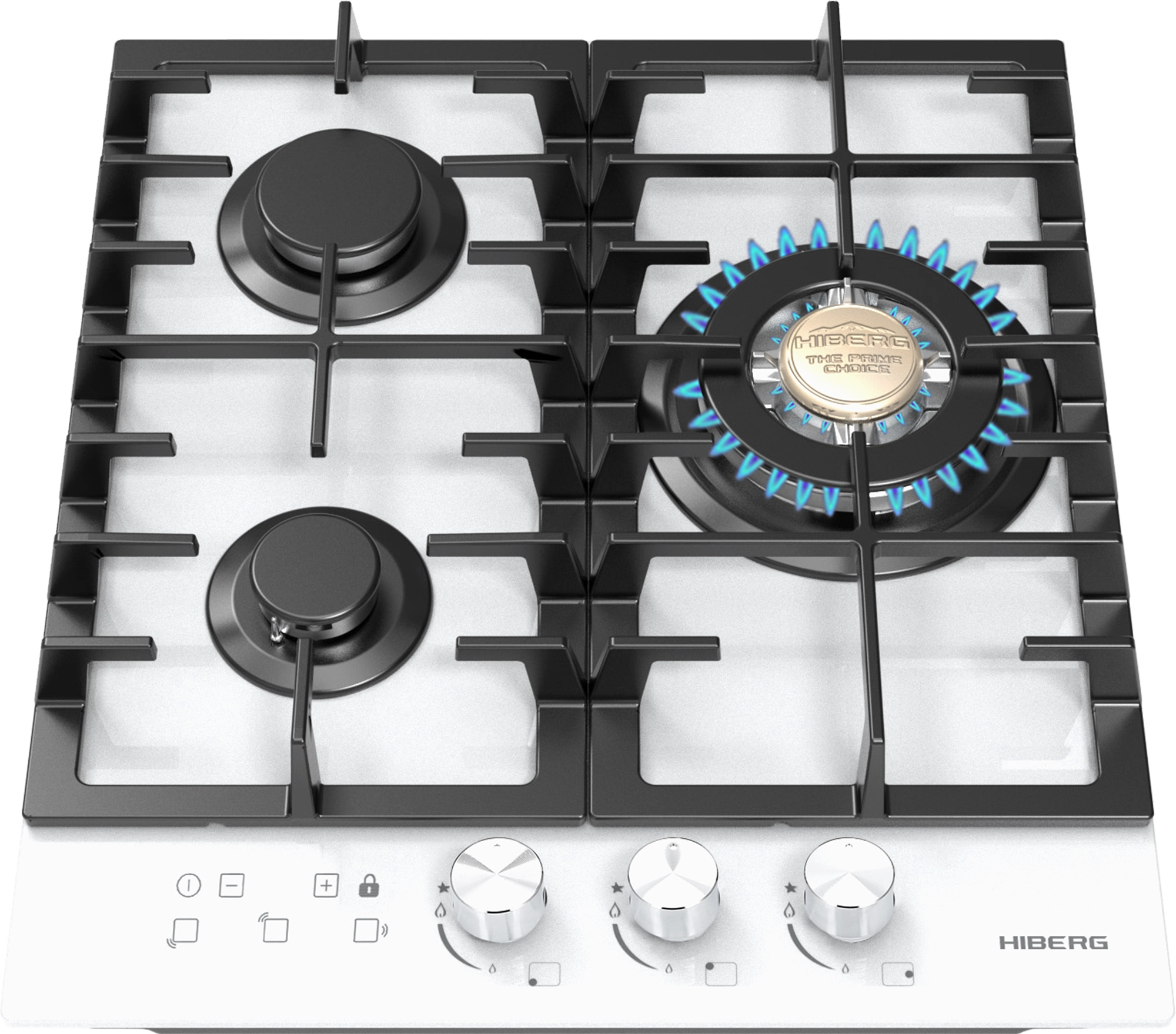 Газовая варочная поверхность Hiberg VM 4535 белый