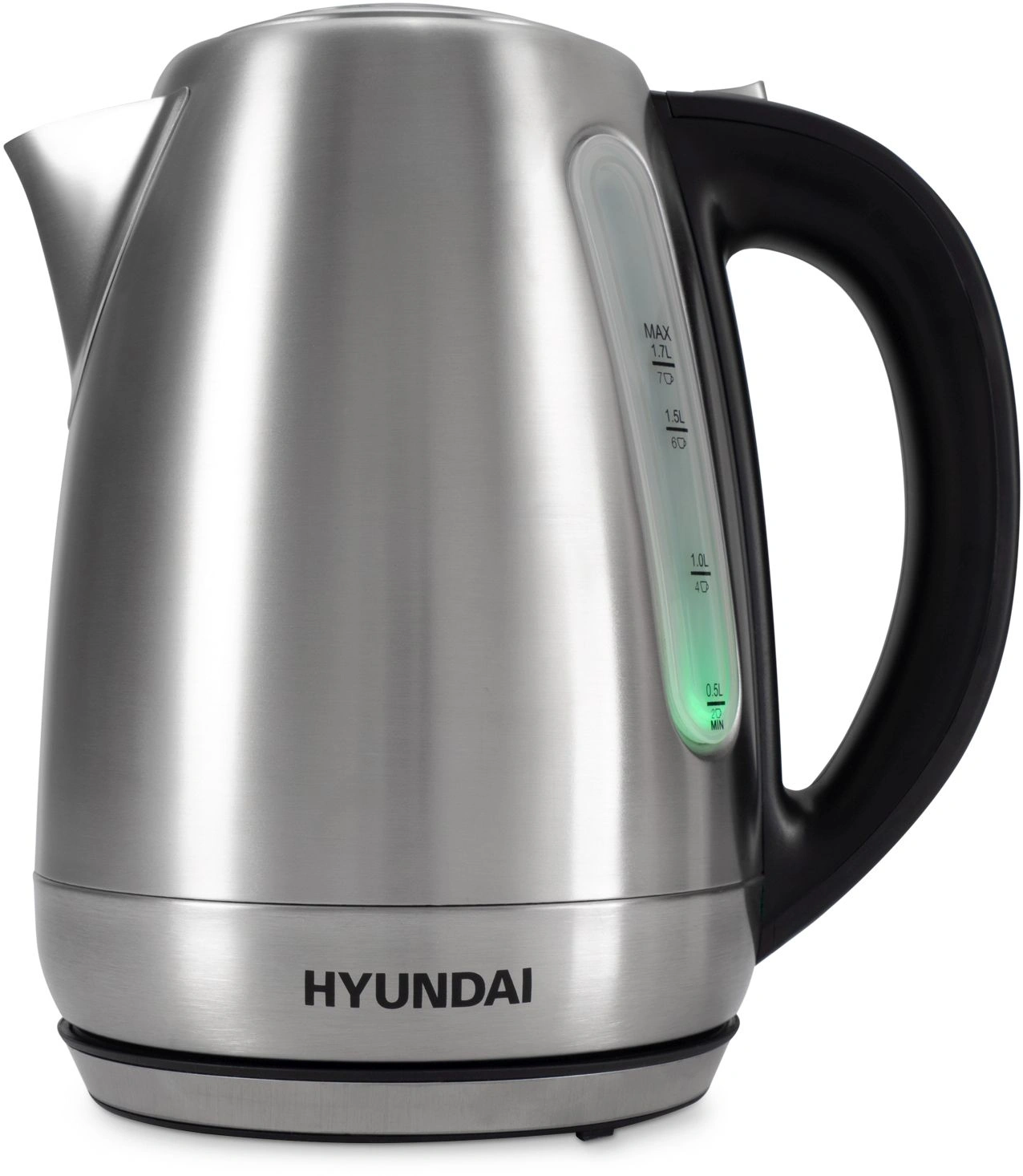 Чайник электрический Hyundai HYK-S8408 серебристый матовый/черный, металл