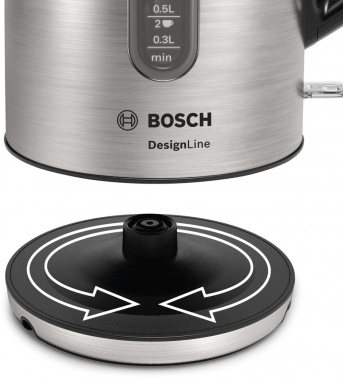 Чайник электрический Bosch TWK4P нержавеющая сталь/черный, металл (TWK4P440)