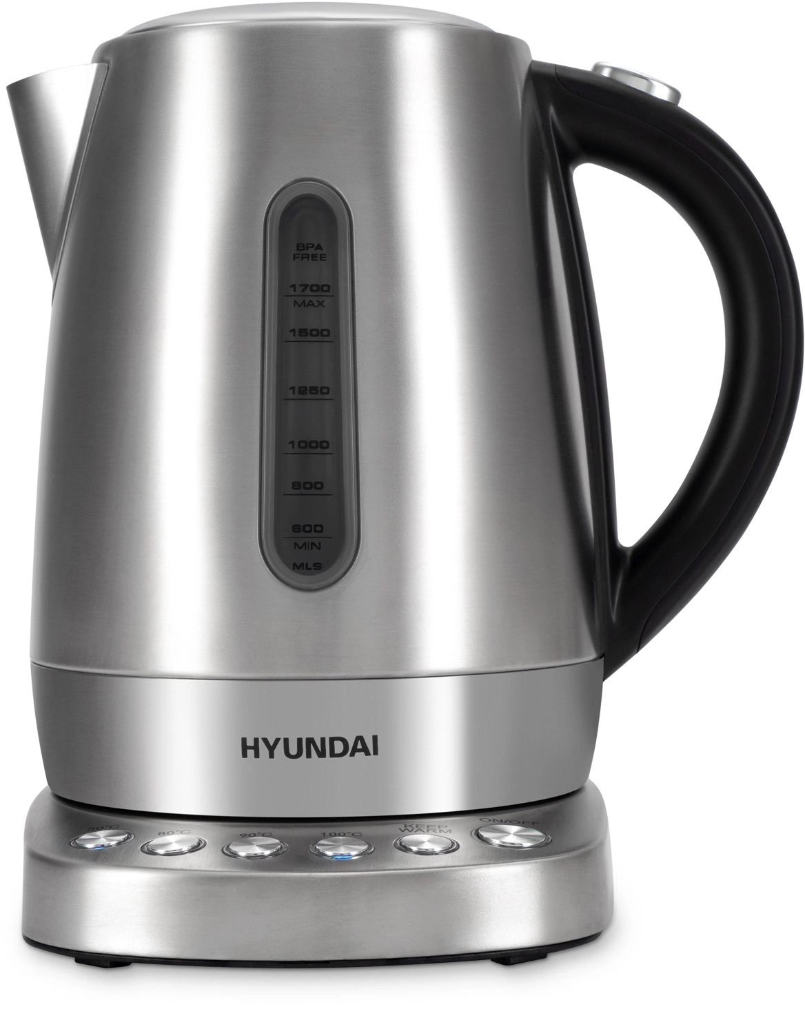 Чайник электрический Hyundai HYK-S7770 серебристый/черный, металл
