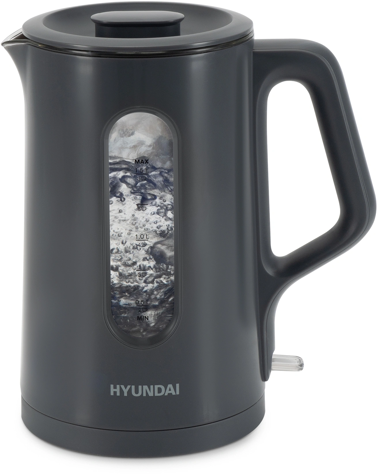 Чайник электрический Hyundai HYK-G4508 серый/прозрачный, стекло