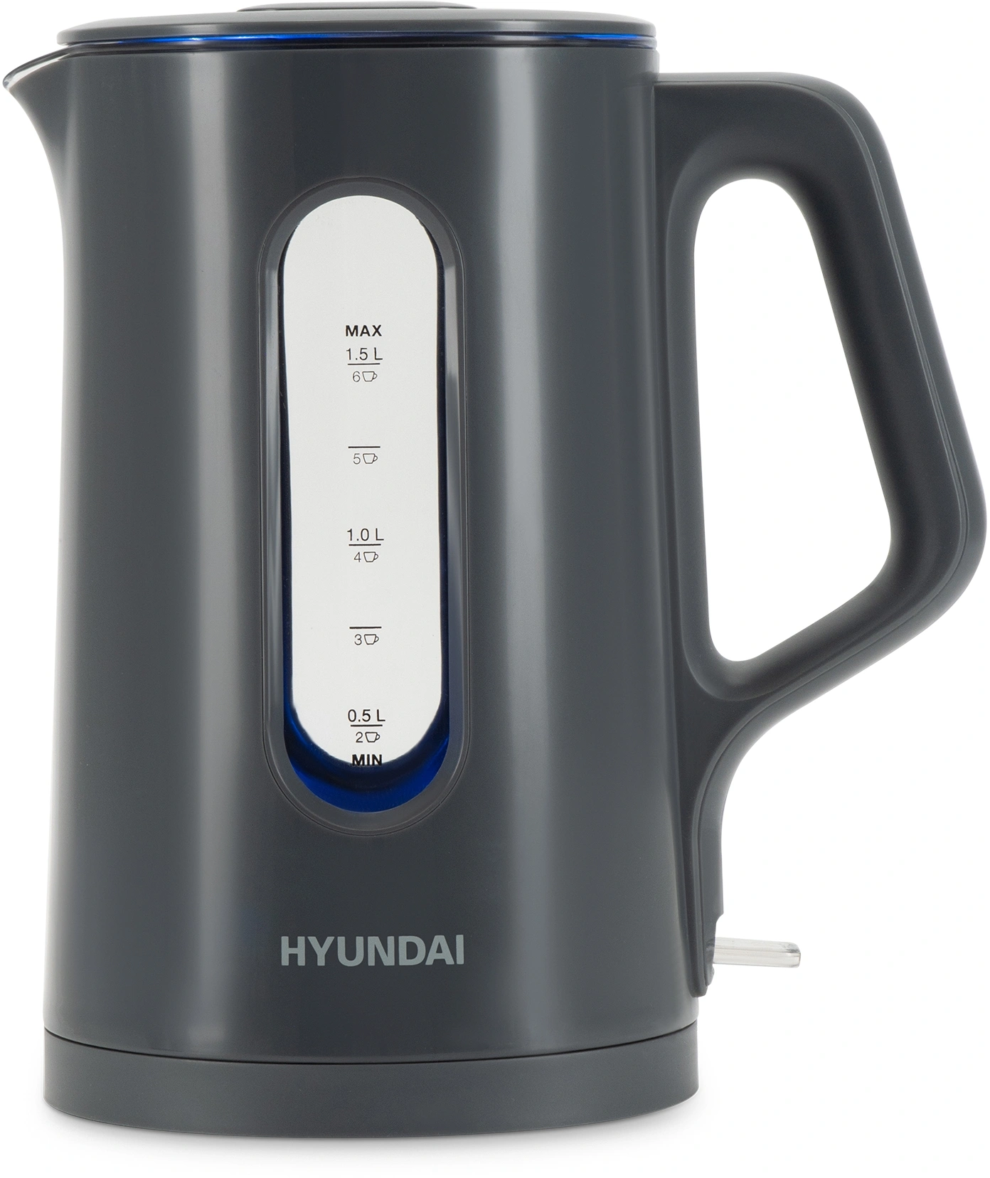 Чайник электрический Hyundai HYK-G4508 серый/прозрачный, стекло