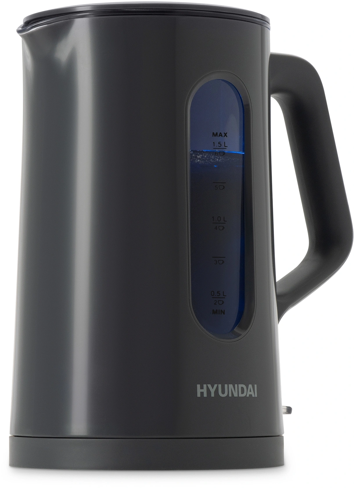 Чайник электрический Hyundai HYK-G4508 серый/прозрачный, стекло