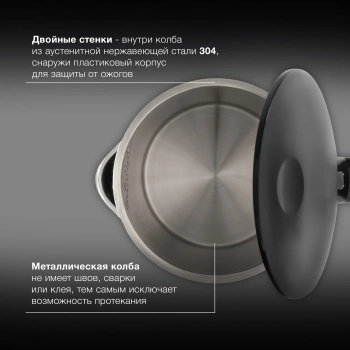 Чайник электрический Hyundai HYK-S4017 черный, металл