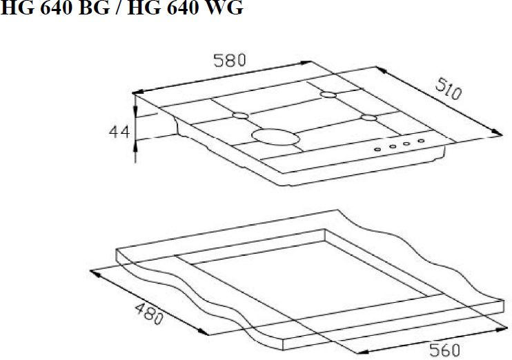 Газовая варочная поверхность Weissgauff HG 640 BG черный (395117)