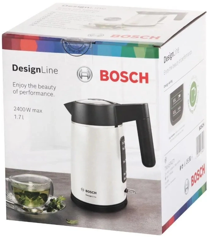 Чайник электрический Bosch TWK5P471 серый/черный, металл