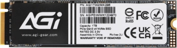 Твердотельный накопитель AGi AI298 1024ГБ, M.2 2280, PCIe 3.0 x4, M.2 AGI1T0GIMAI298-CB