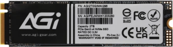Твердотельный накопитель AGi AI298 2048ГБ, M.2 2280, PCIe 3.0 x4, M.2 AGI2T0GIMAI298