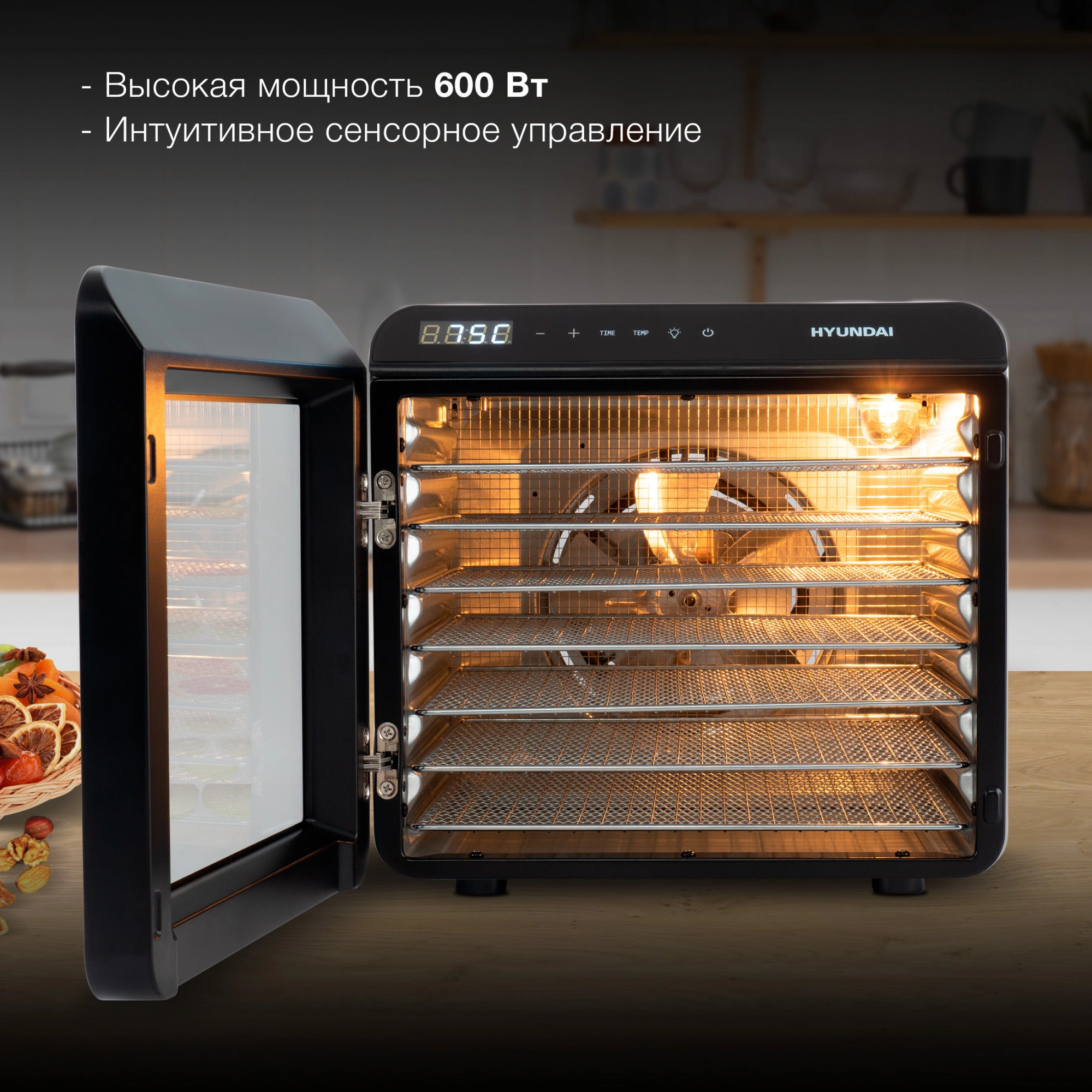 Сушка Hyundai HYFD-8801 серебристый