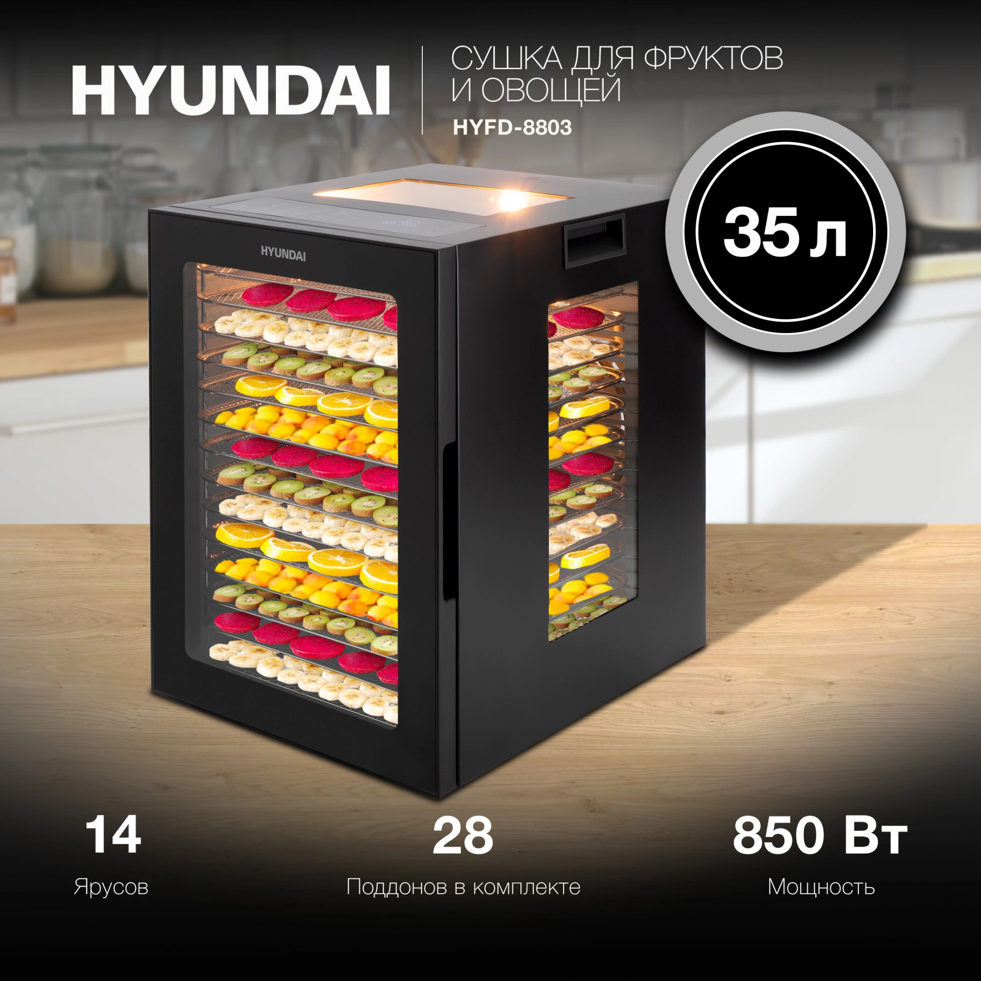 Сушка Hyundai HYFD-8803 черный