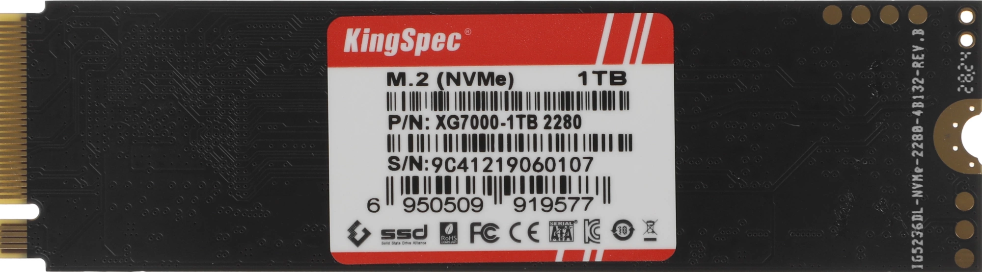 Твердотельный накопитель Kingspec XG7000 1024ГБ, M.2 2280, PCIe 4.0 x4, M.2 XG7000-1TB
