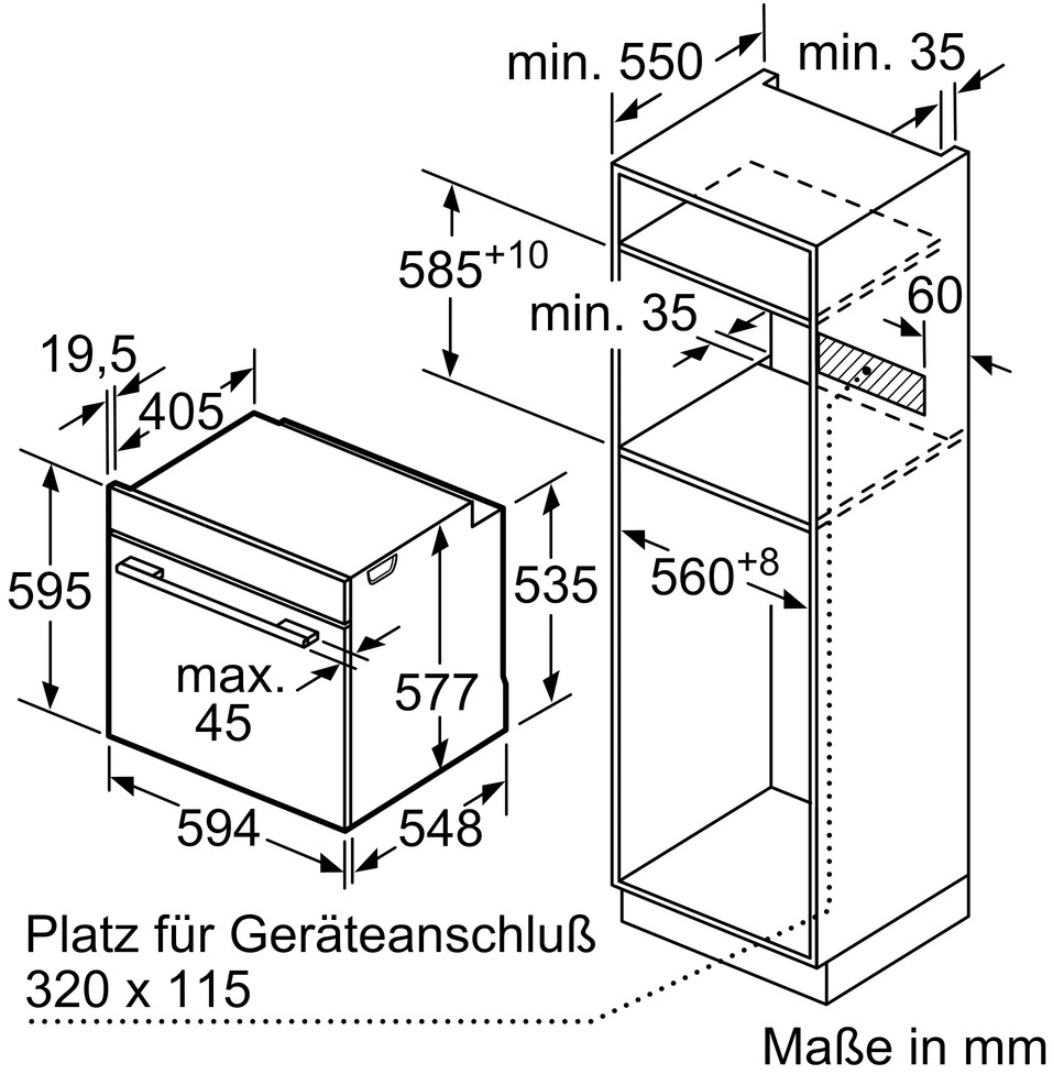 Духовой шкаф Bosch Serie 8 HBG7341B1 черный