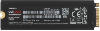 Твердотельный накопитель Samsung 990 Pro 4096ГБ, M.2 2280, PCIe 4.0 x4, M.2 MZ-V9P4T0CW