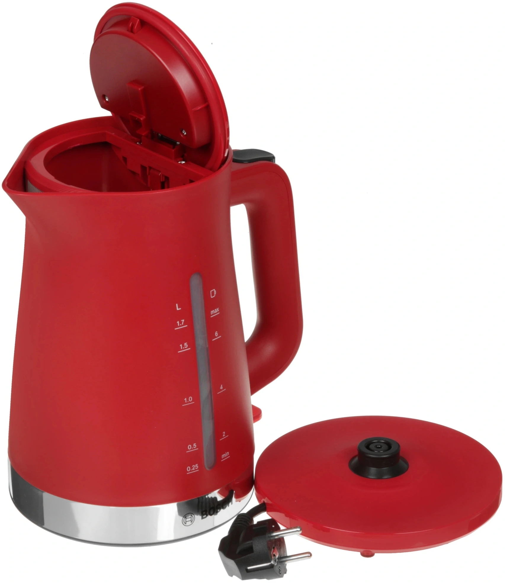 Чайник электрический Bosch TWK4M красный, пластик (TWK4M224)