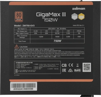 Блок питания Zalman ZM750-GV3 Gen.5 (zm750-gv3)