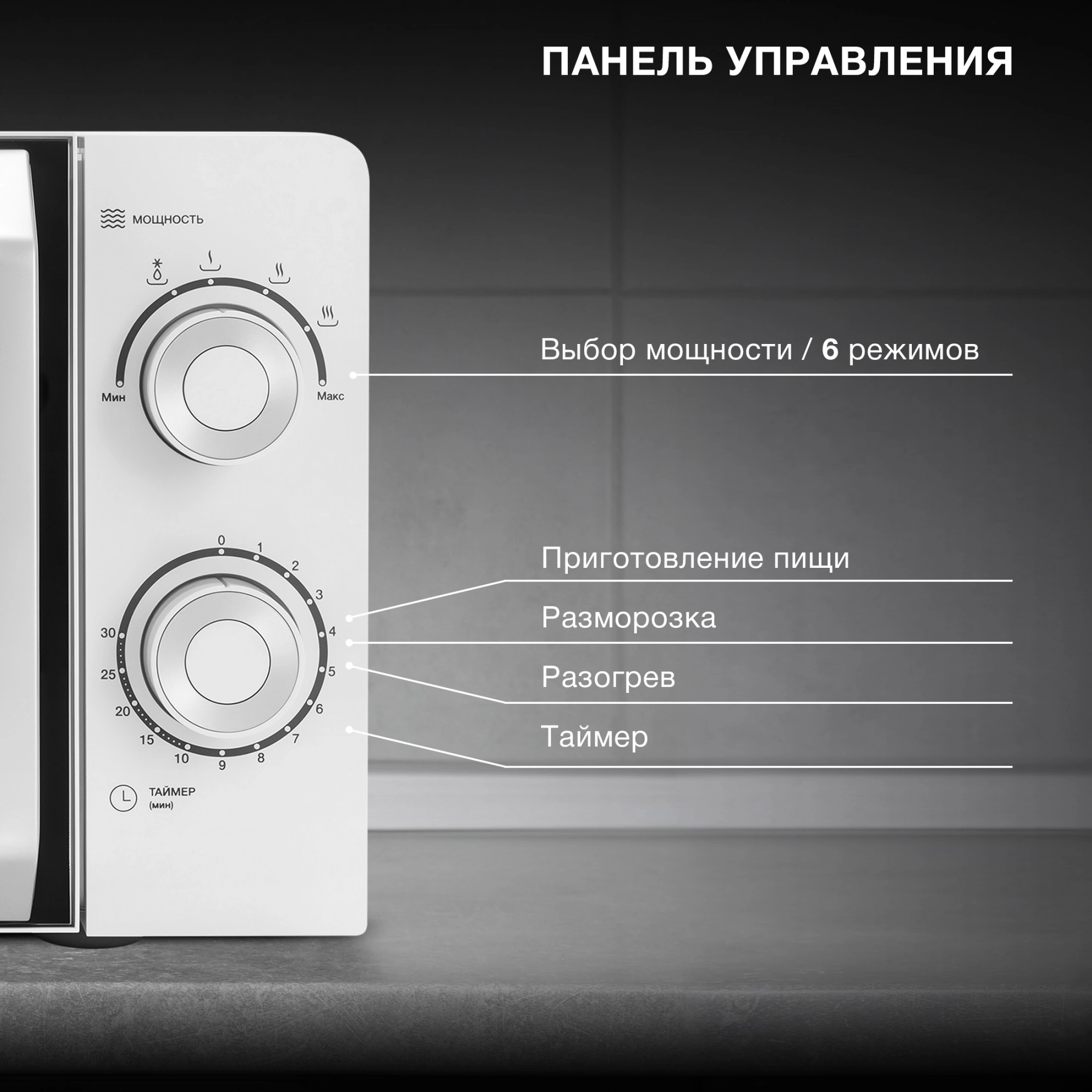 Микроволновая печь Hyundai HYM-M2053, белый