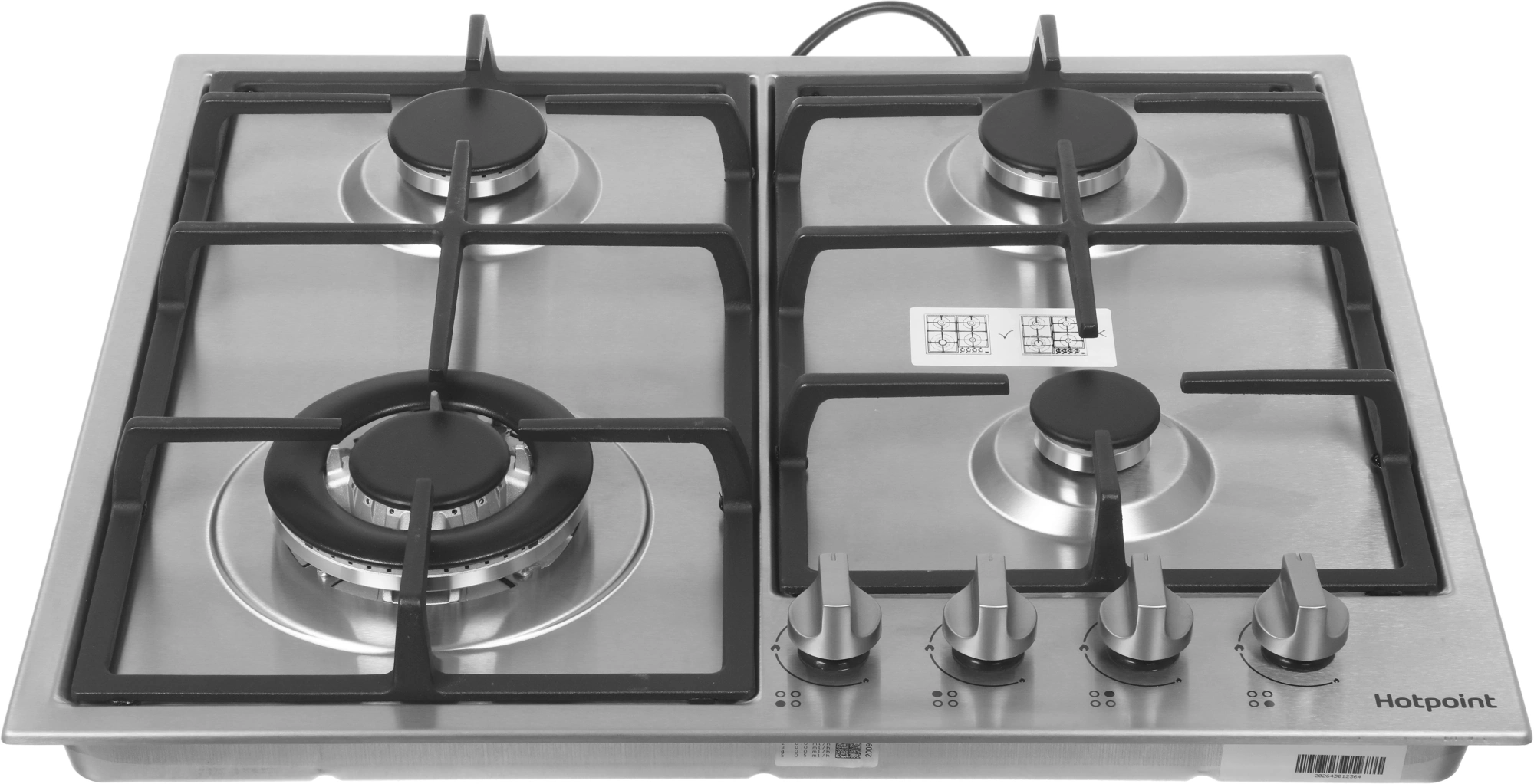 Газовая варочная поверхность Hotpoint HGMT 642 W IX серебристый (869891100380)