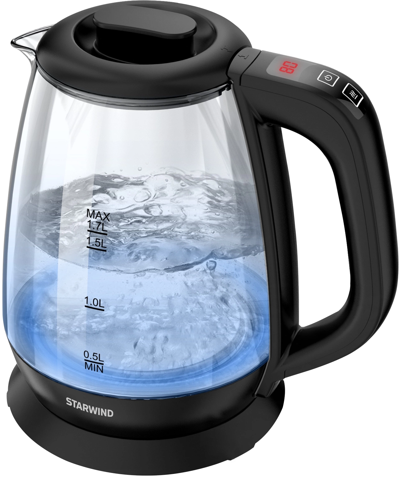 Чайник электрический Starwind SKS3036 черный, стекло