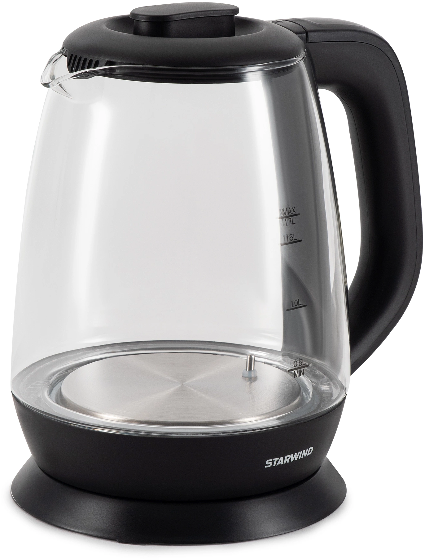 Чайник электрический Starwind SKS3036 черный, стекло