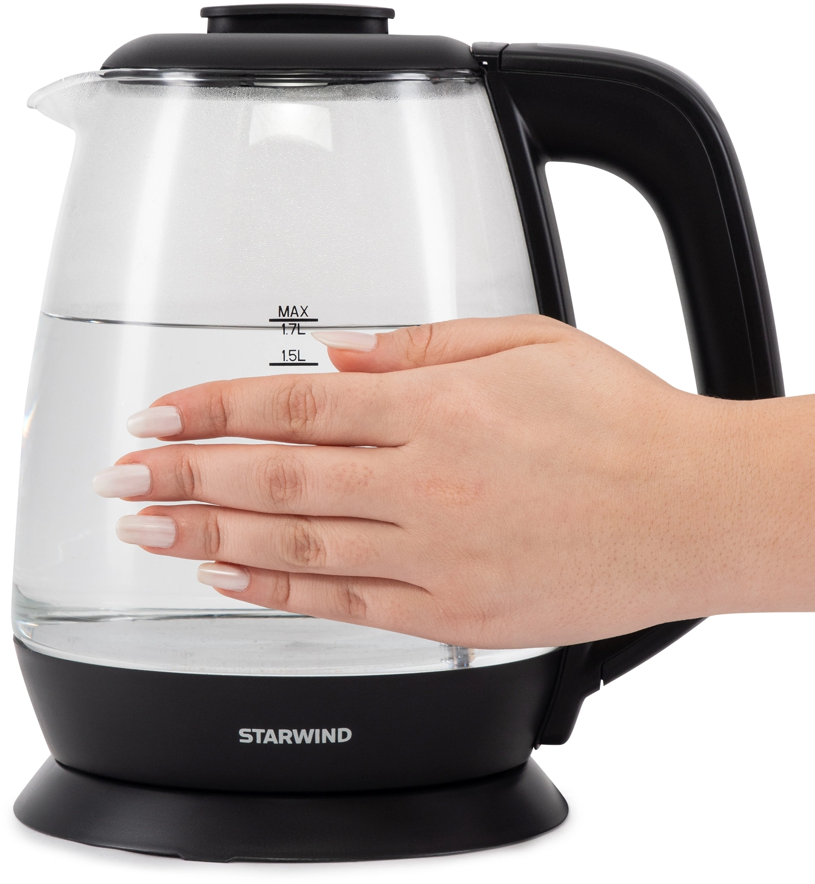 Чайник электрический Starwind SKS3036 черный, стекло