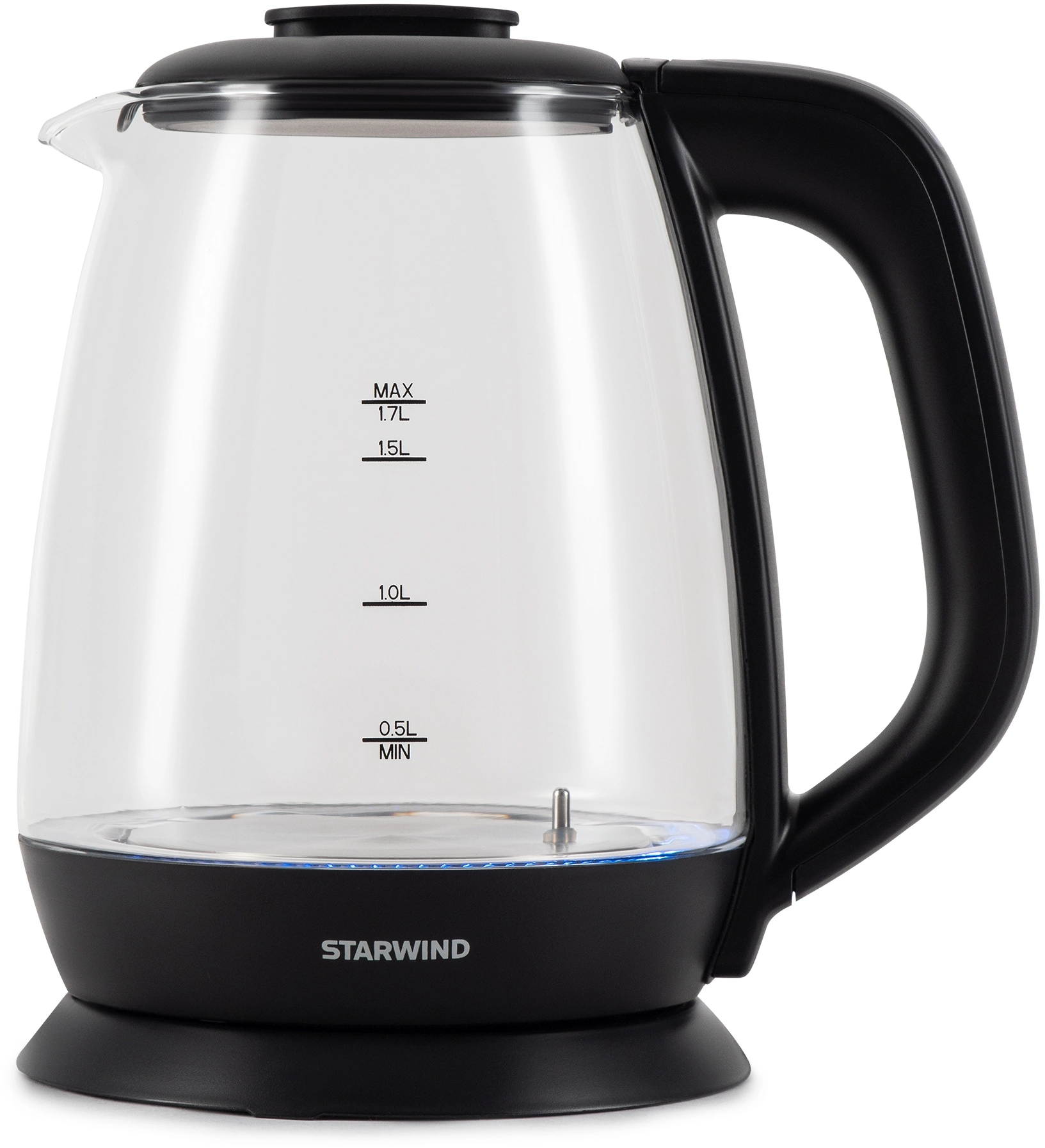 Чайник электрический Starwind SKS3036 черный, стекло