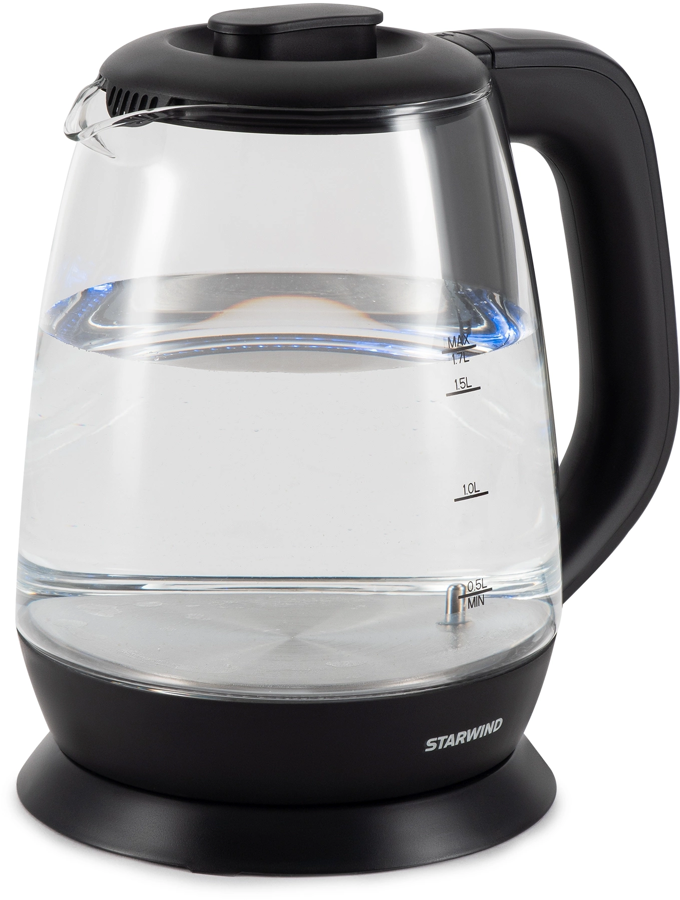 Чайник электрический Starwind SKS3036 черный, стекло