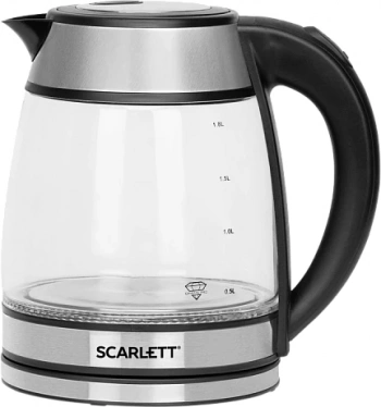 Чайник электрический Scarlett SC-EK27G54 серебристый/черный, стекло