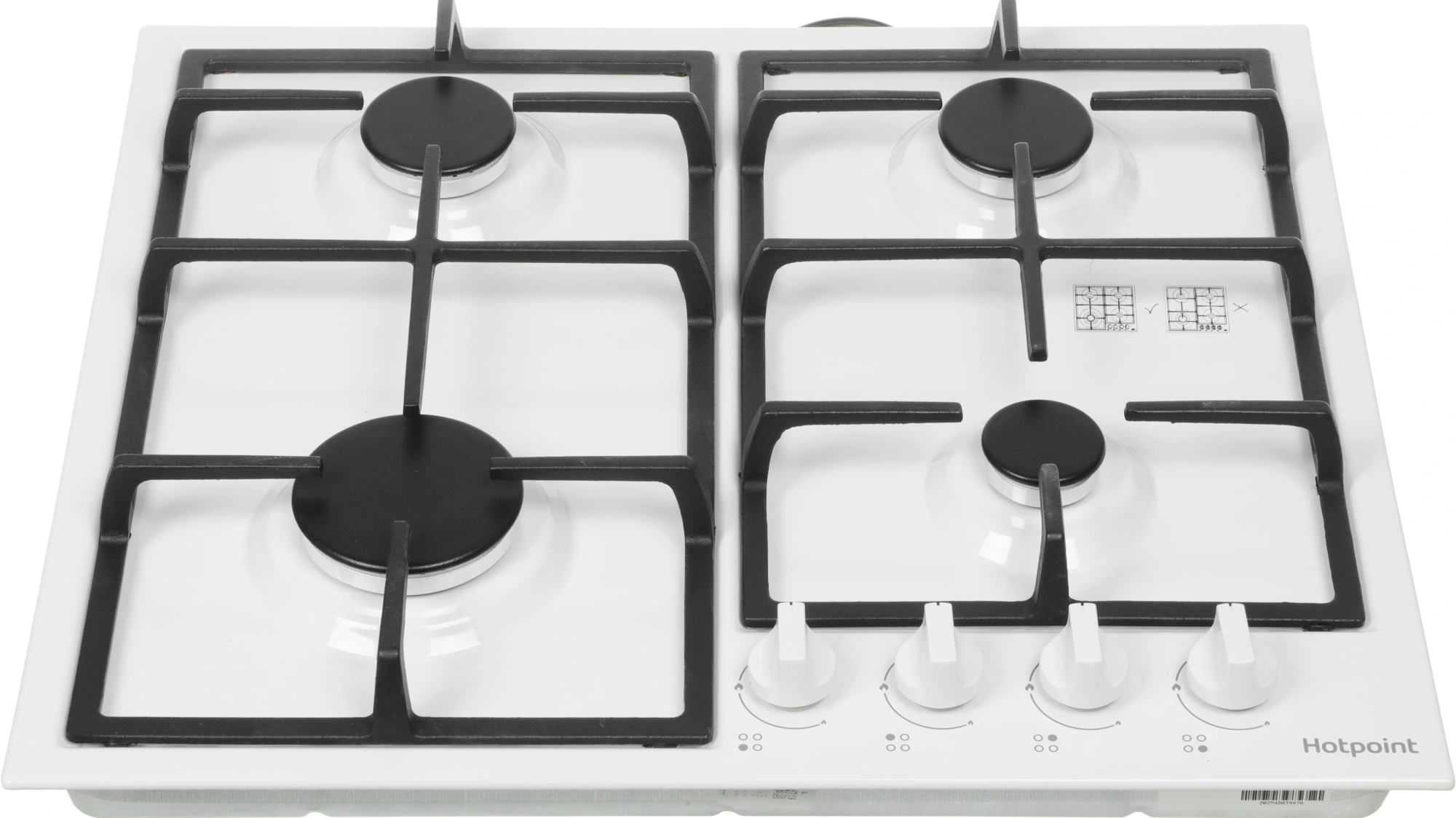 Газовая варочная поверхность Hotpoint HGMT 642 WH белый (869891100410)
