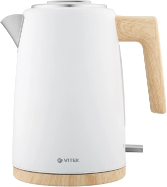 Чайник электрический Vitek VT-1154 белый/дерево, металл
