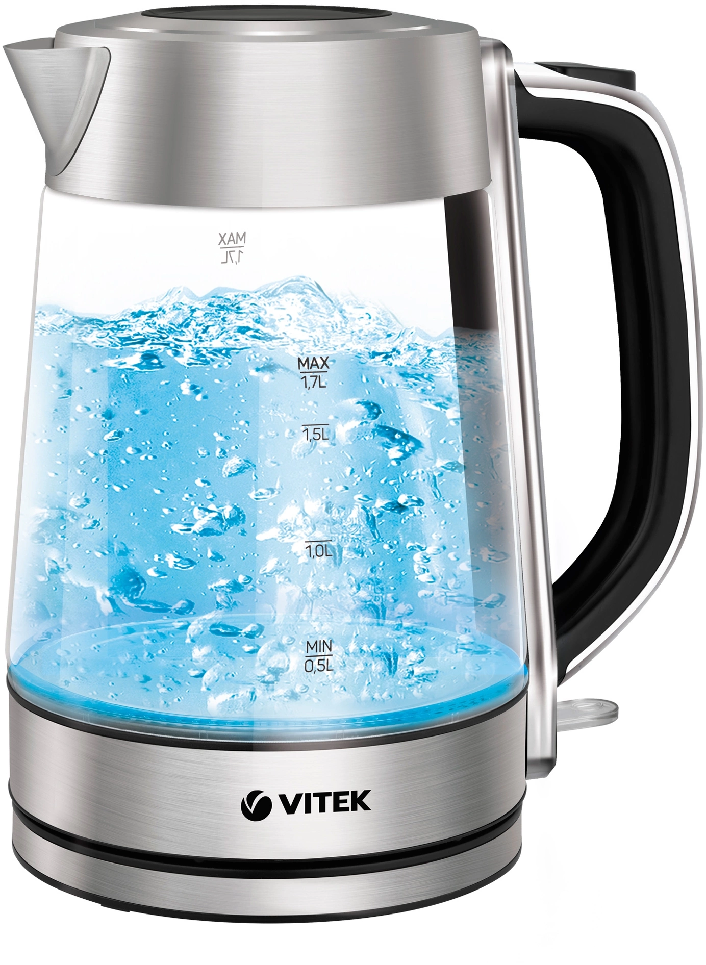 Чайник электрический Vitek VT-1184 серебристый, стекло