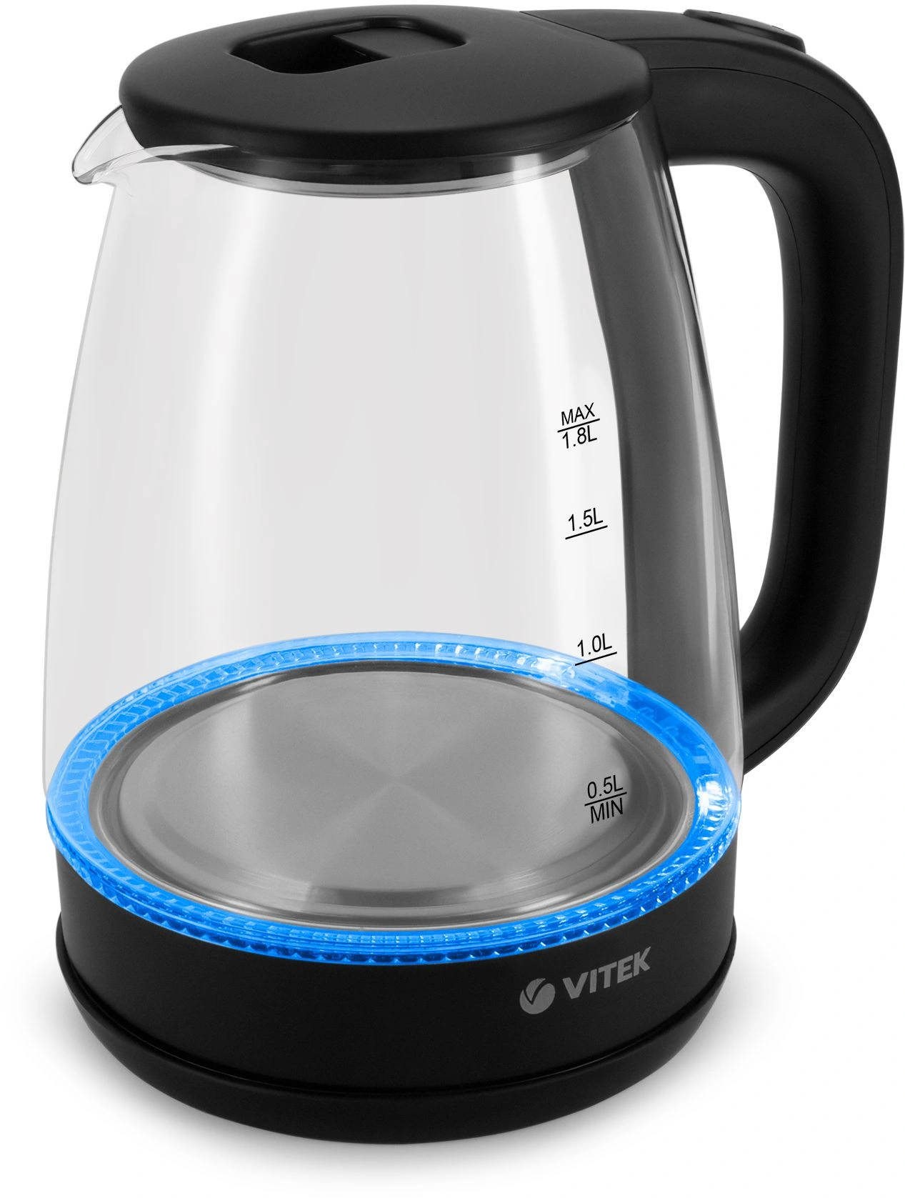Чайник электрический Vitek VT-7032 прозрачный/черный, стекло