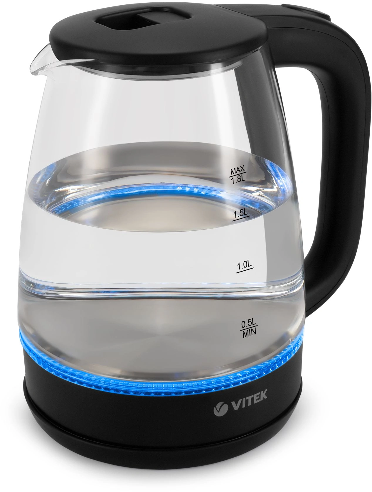 Чайник электрический Vitek VT-7032 прозрачный/черный, стекло