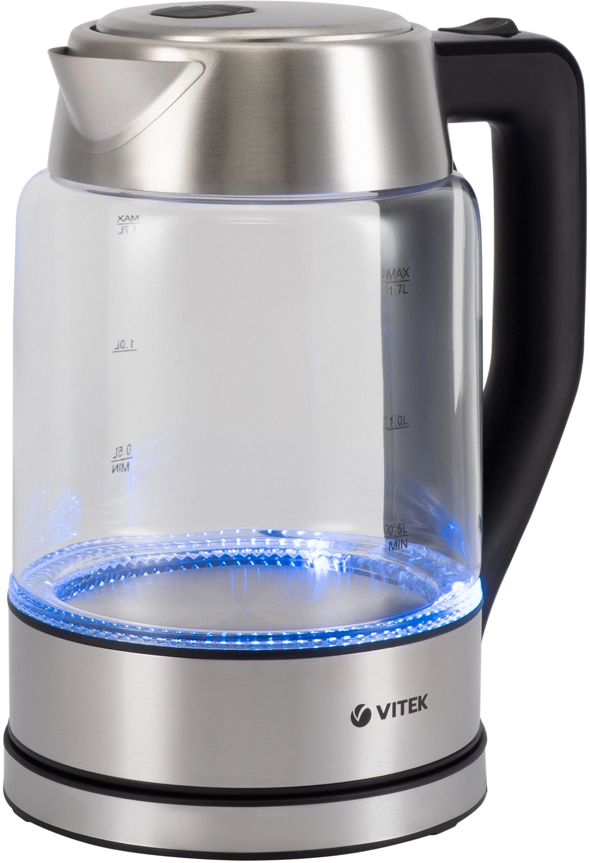 Чайник электрический Vitek VT-7043 прозрачный/черный, стекло