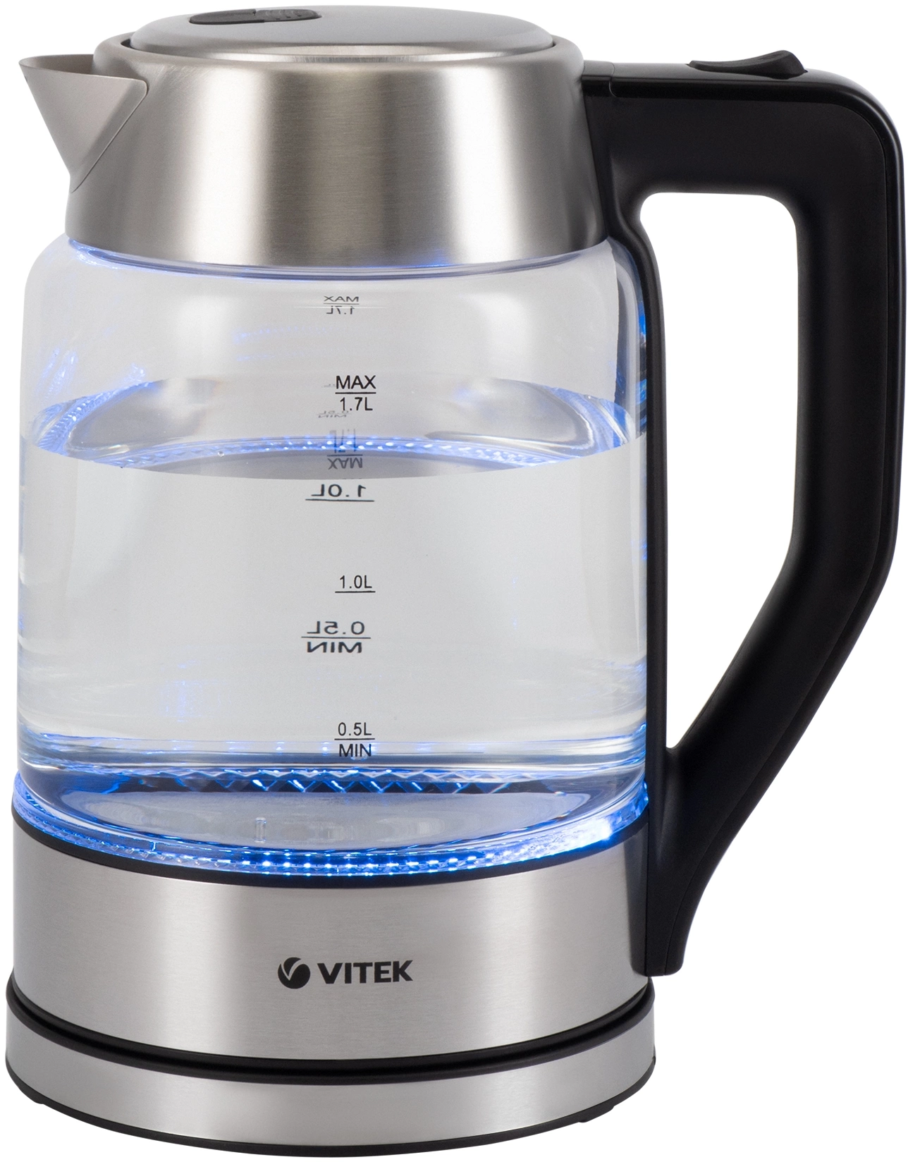 Чайник электрический Vitek VT-7043 прозрачный/черный, стекло