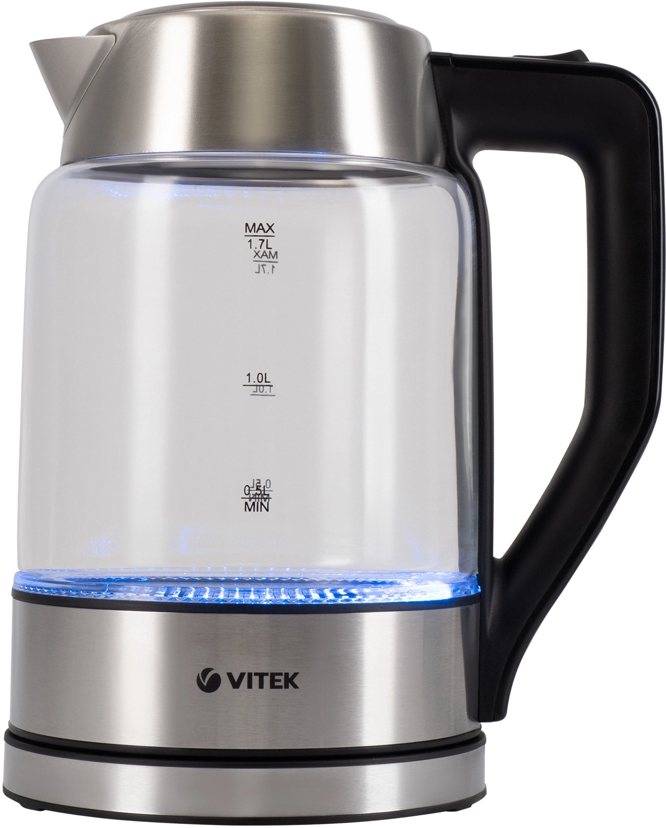 Чайник электрический Vitek VT-7043 прозрачный/черный, стекло