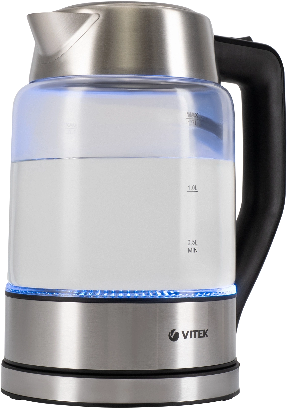 Чайник электрический Vitek VT-7043 прозрачный/черный, стекло