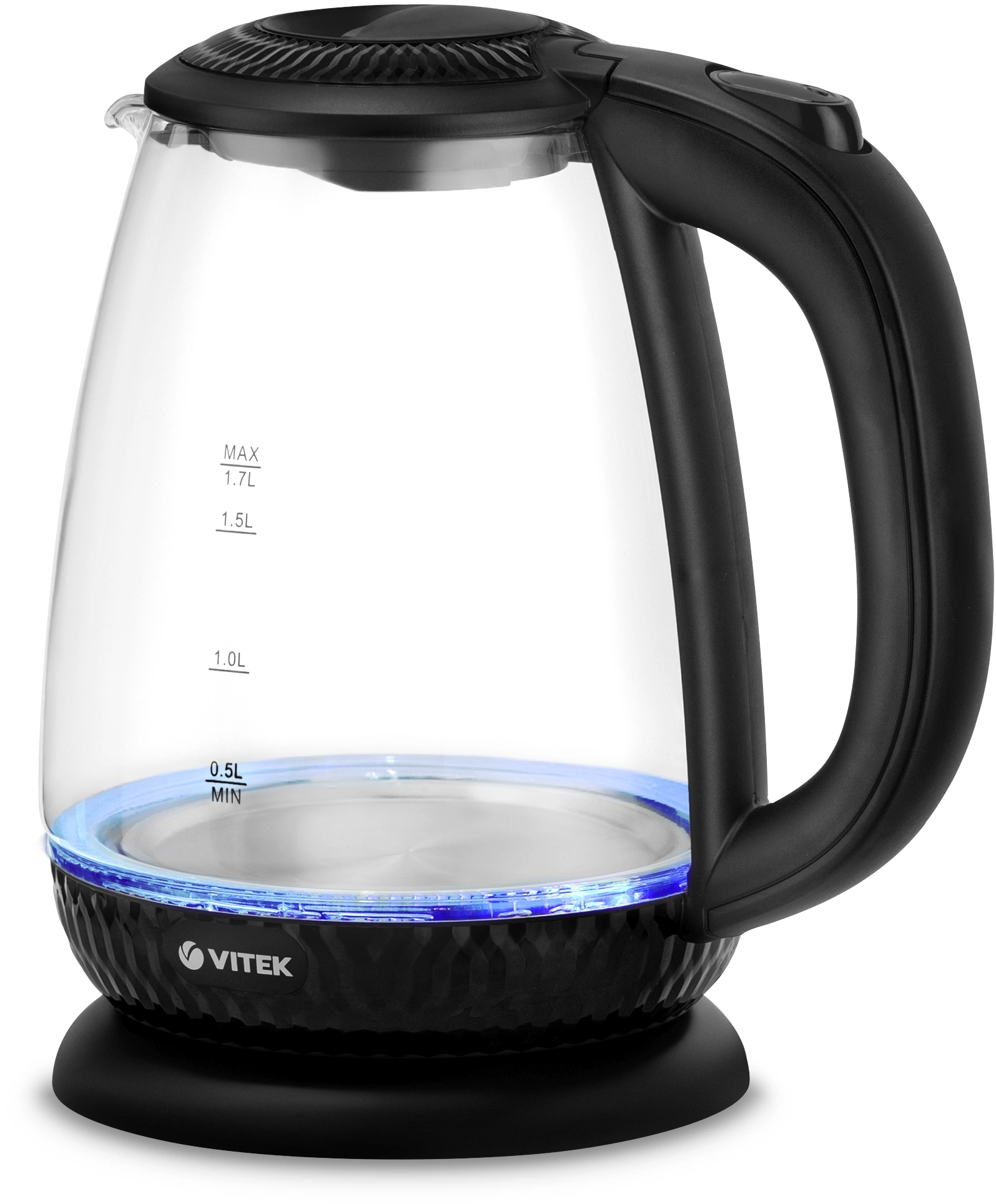 Чайник электрический Vitek VT-7074 прозрачный/черный, стекло