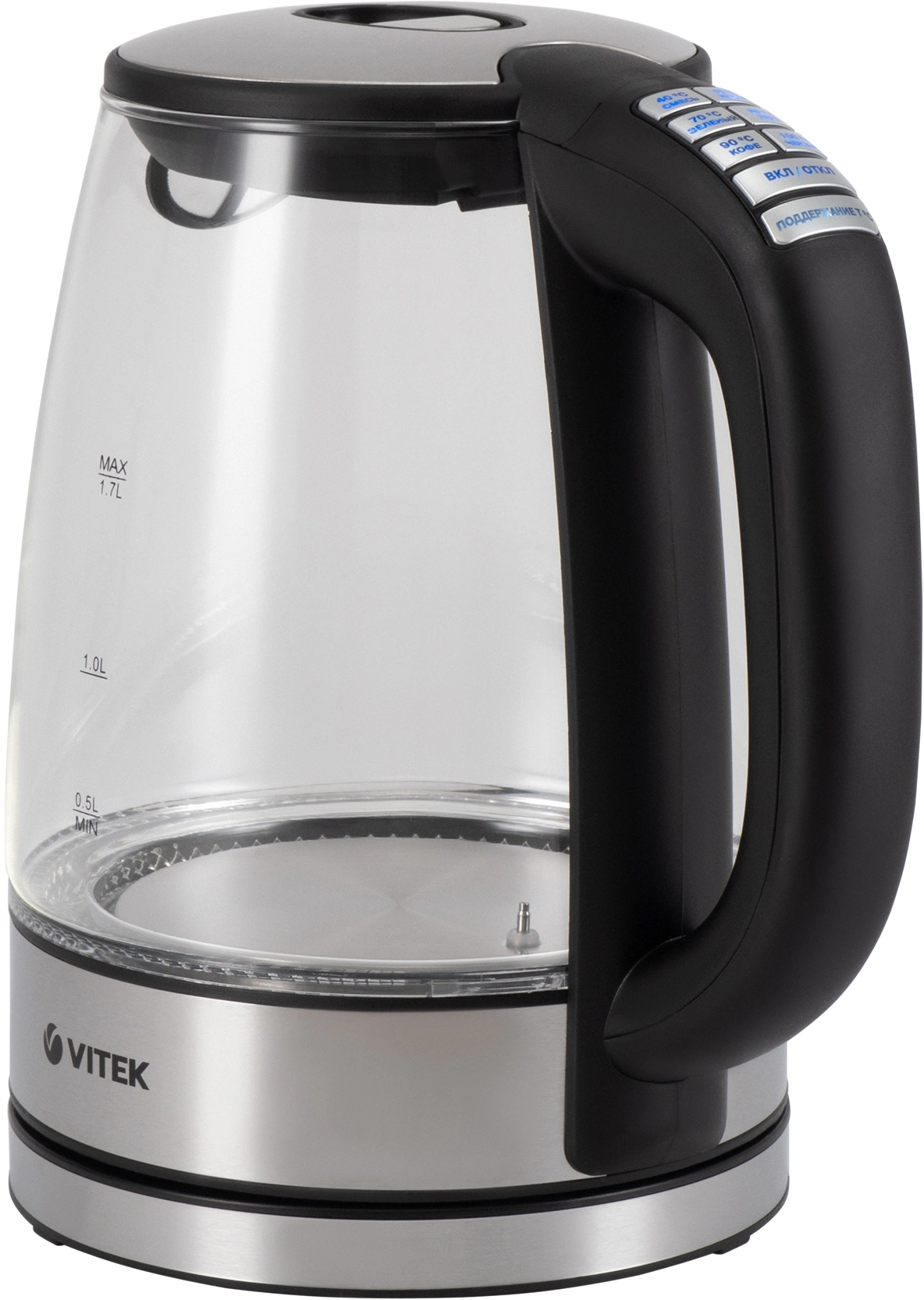 Чайник электрический Vitek VT-8828 серебристый, стекло