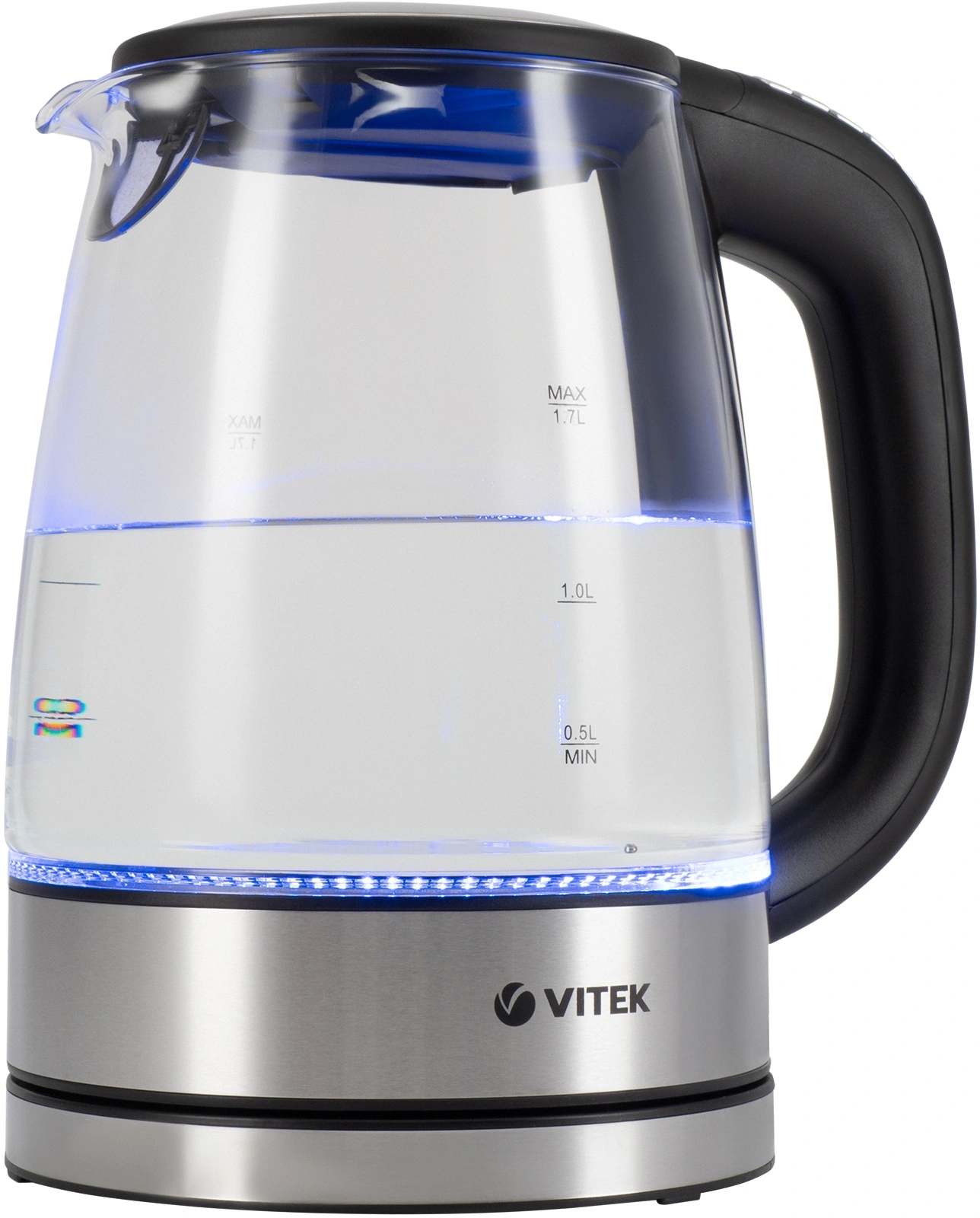 Чайник электрический Vitek VT-8828 серебристый, стекло