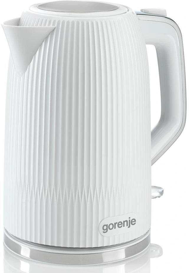 Чайник электрический Gorenje K17DPW белый/серебристый, пластик