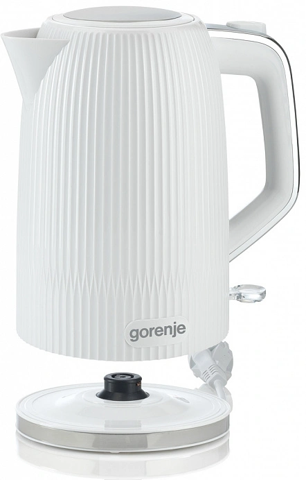 Чайник электрический Gorenje K17DPW белый/серебристый, пластик