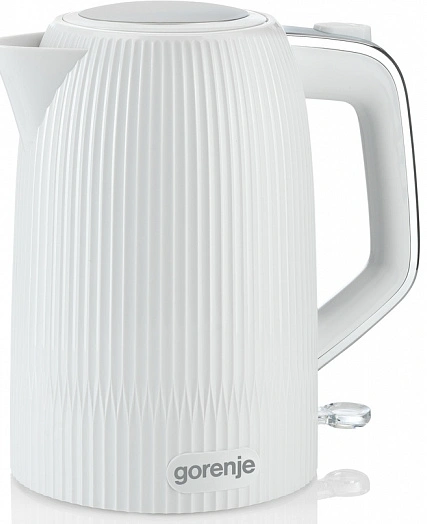 Чайник электрический Gorenje K17DPW белый/серебристый, пластик