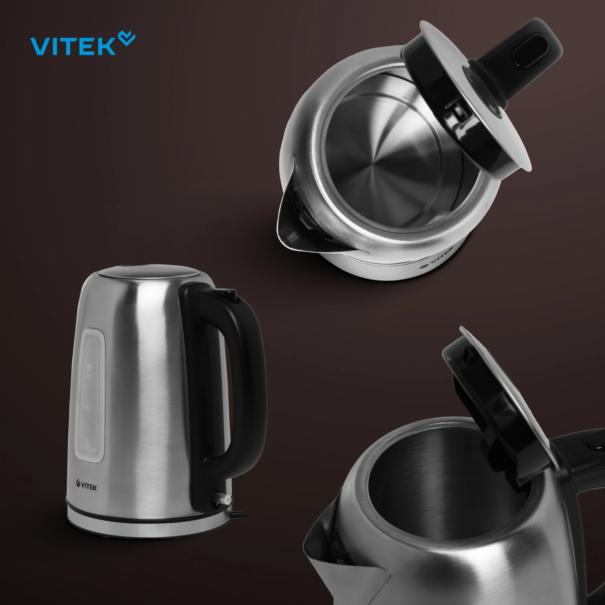 Чайник электрический Vitek VT-1137 серебристый матовый, металл