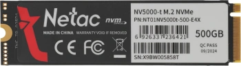 Твердотельный накопитель Netac 500ГБ, M.2 2280, PCIe 4.0 x4, M.2 NV5000t (NT01NV5000T-500-E4X)