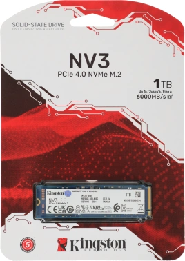 Твердотельный накопитель Kingston NV3 1024ГБ, M.2 2280, PCIe 4.0 x4, M.2 SNV3S/1000G