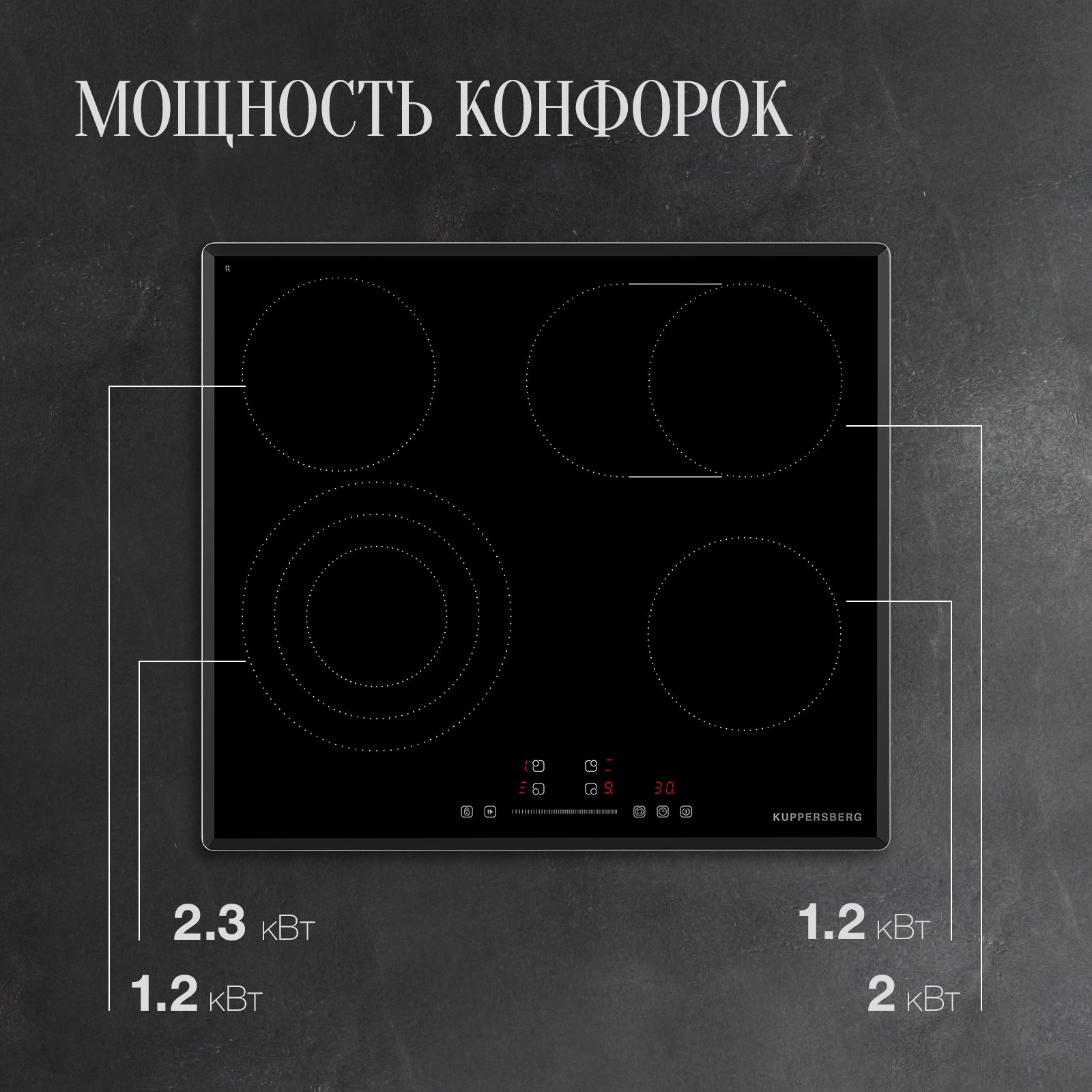 Варочная поверхность Kuppersberg ECS 639 F черный (6674)